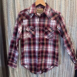 Wrangler Retro Western  Women Shirt Button Down  Long Sleeves Sz Medium
